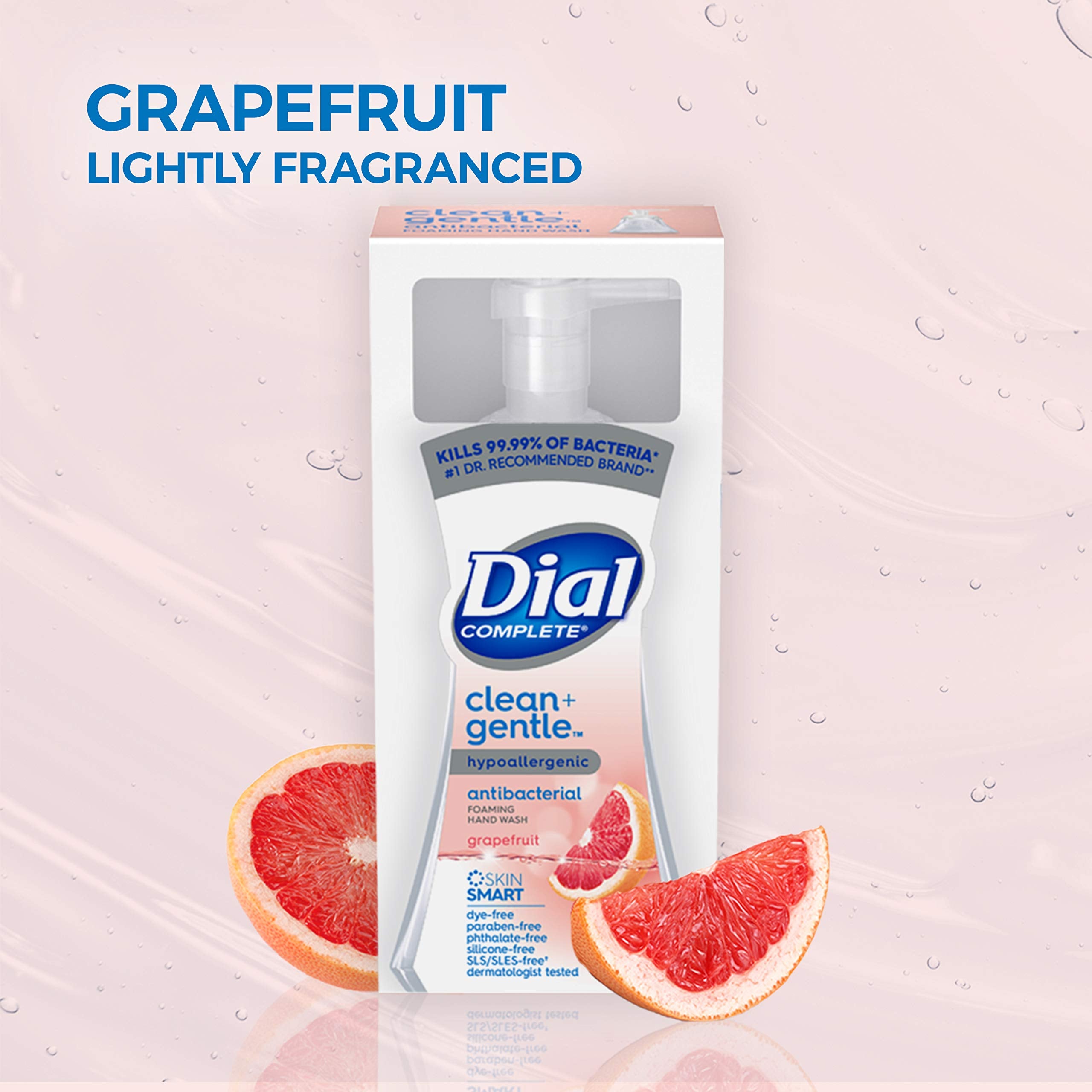 Dial recyclable bottle back highlights sustainability and eco-friendly packaging