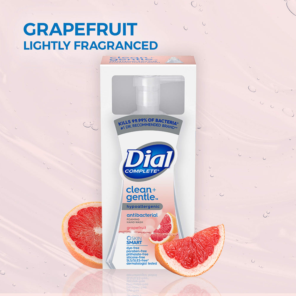 Dial recyclable bottle back highlights sustainability and eco-friendly packaging