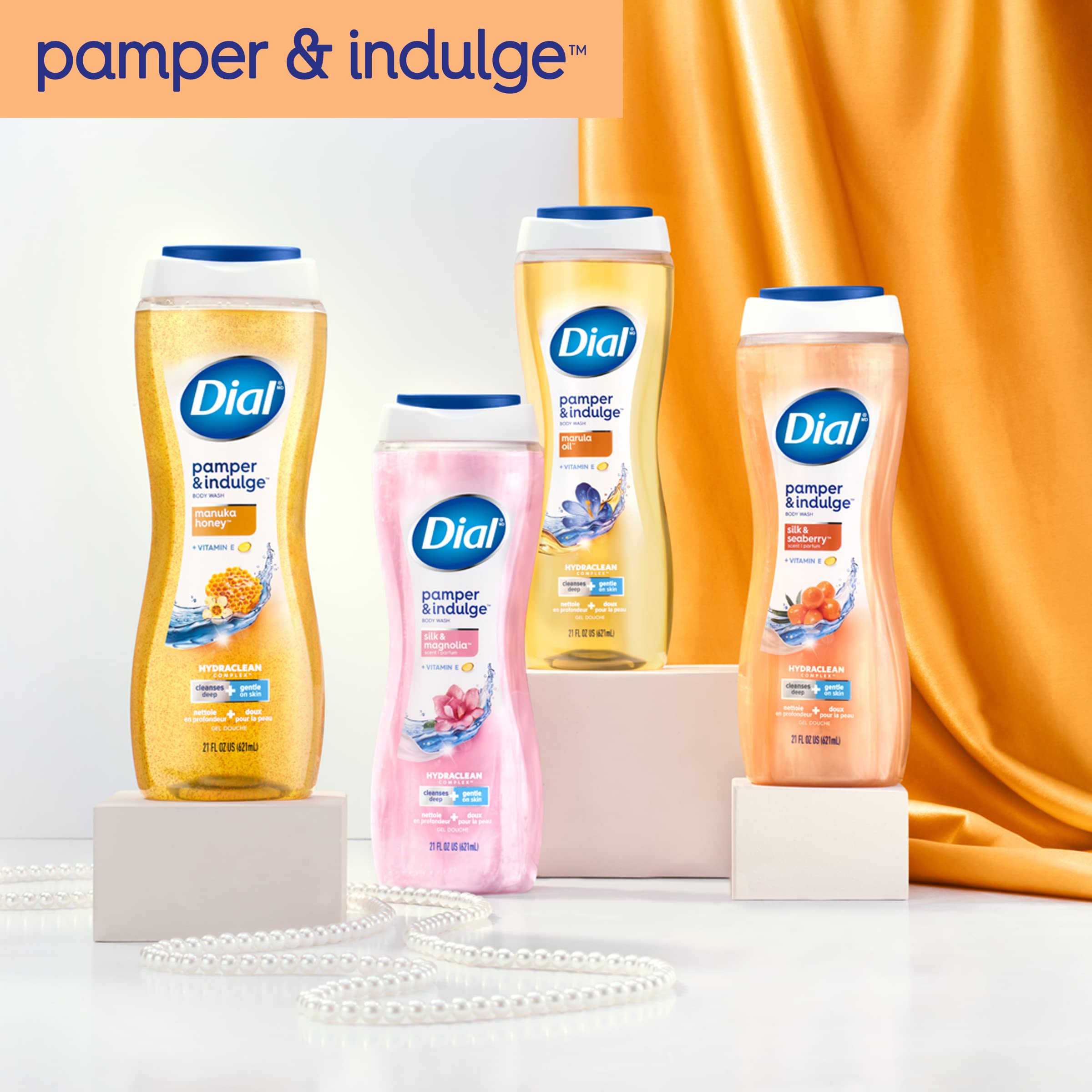 Dial soft-skin-after-shower result with towel-dried skin for renewed feel.