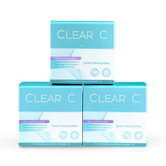 Diamond Wipes Clear C eyelid wipes packaged closeup for easy on-the-go cleansing