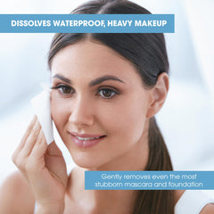 Diamond Wipes heavy makeup removal close-up showing effective waterproof makeup lifting.
