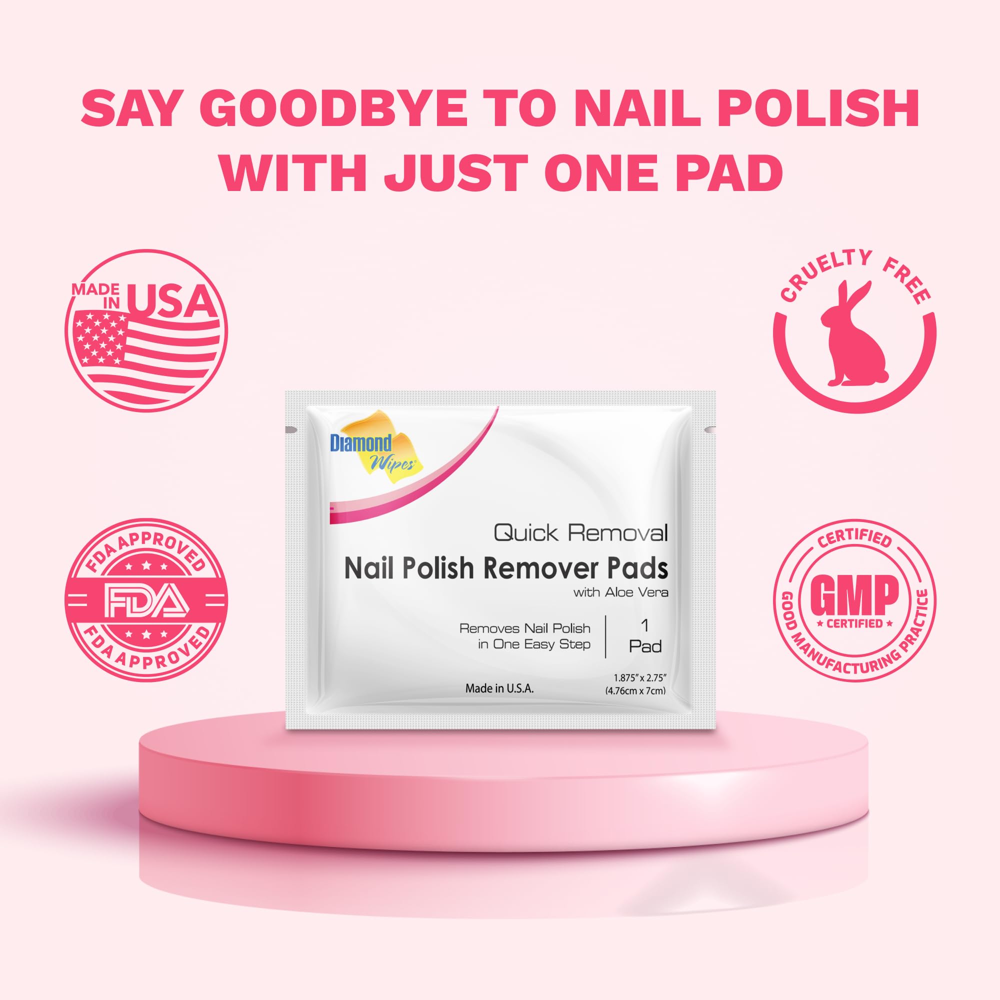 Diamond Wipes aloe vera and vitamin E, nourishing aftercare for nails.