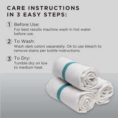 Diane barber towels multiuse white set shown as hand or dish towels.