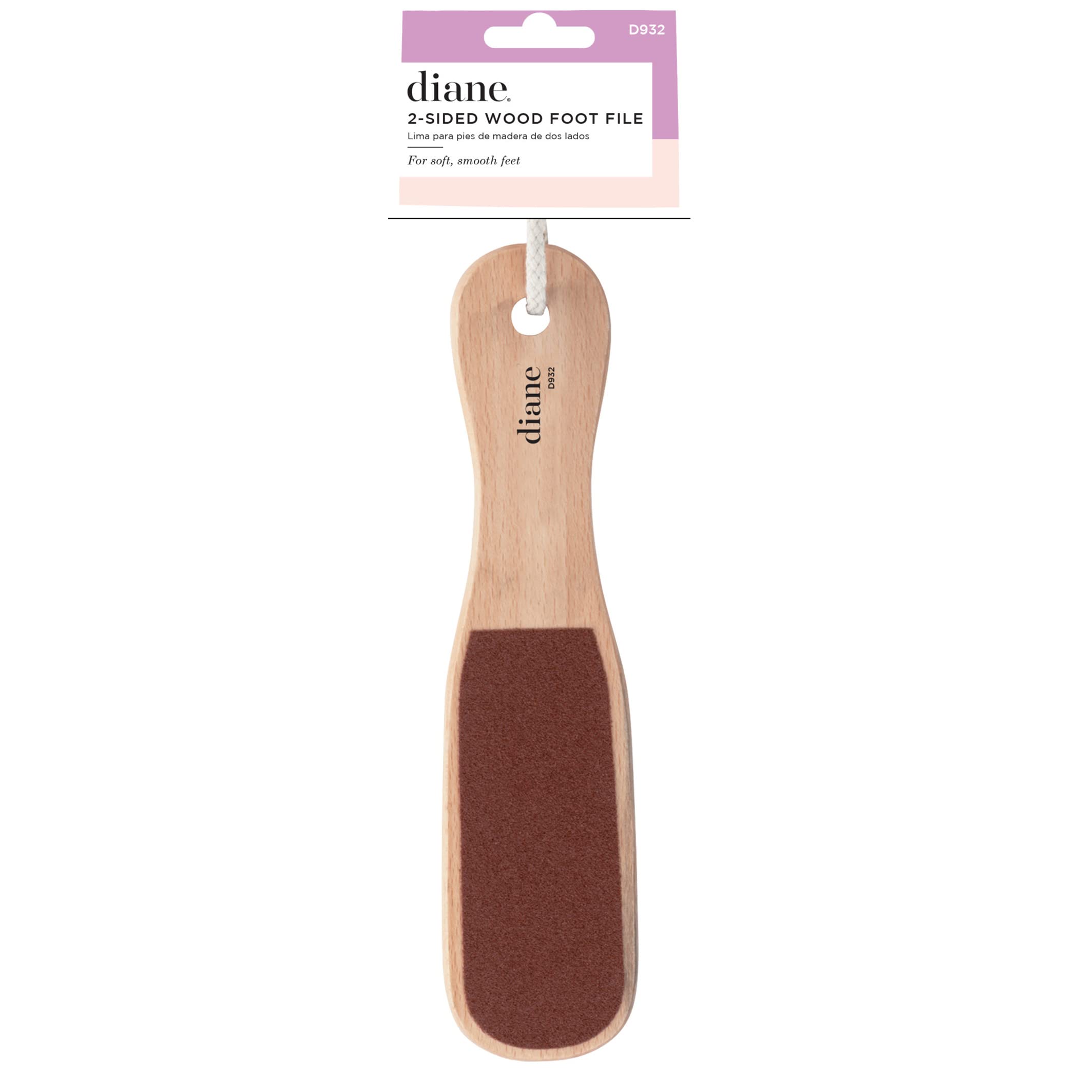 Diane foot file with wood handle coarse side removes dry calluses for smoother feet