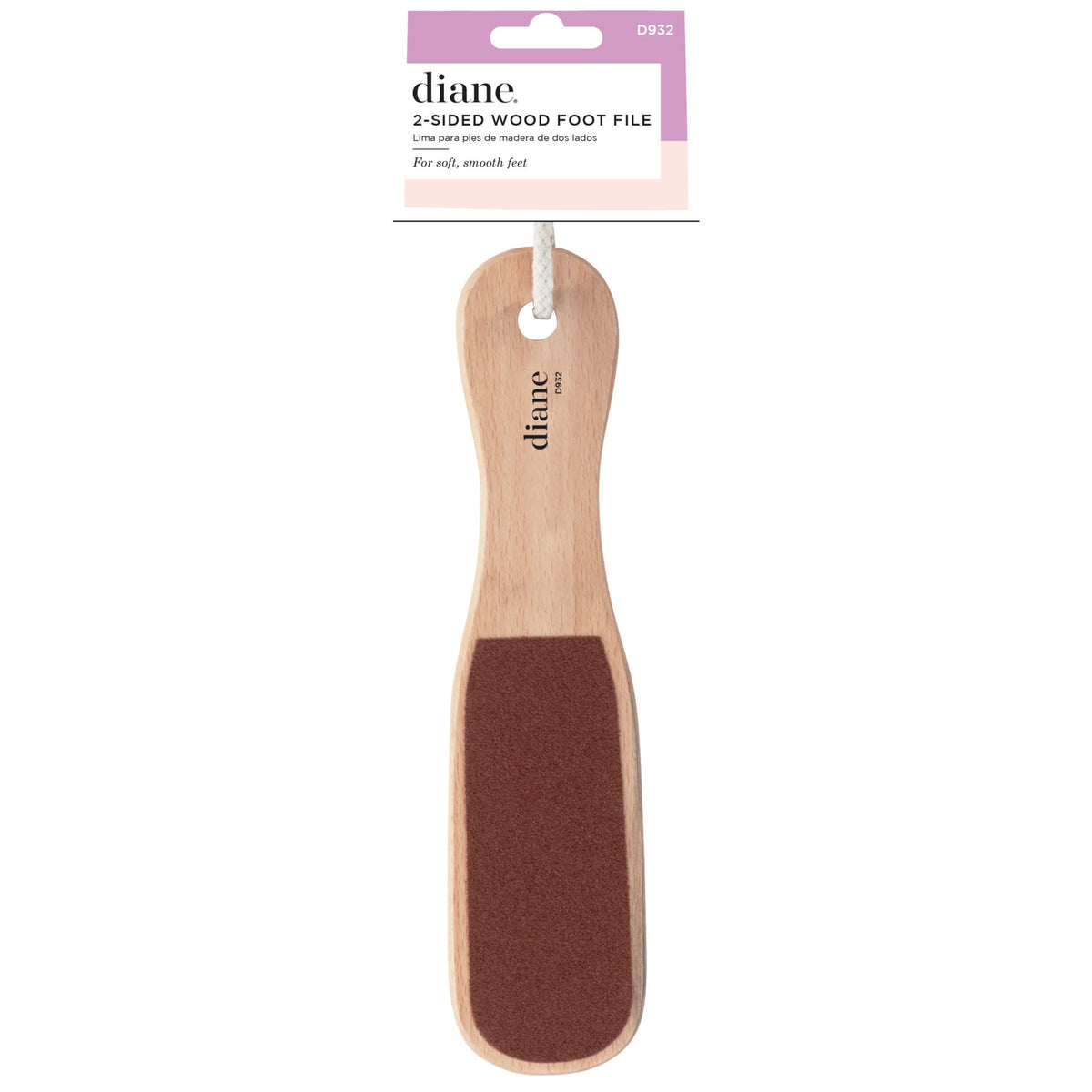 Diane foot file with wood handle coarse side removes dry calluses for smoother feet