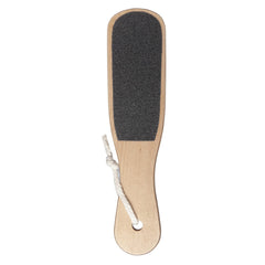 Diane foot file in use showing two sided design for grooming feet on the go