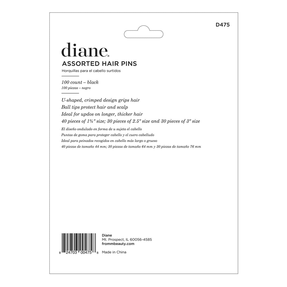 Diane hair pins ball tips protect the scalp and enable gentle removal.