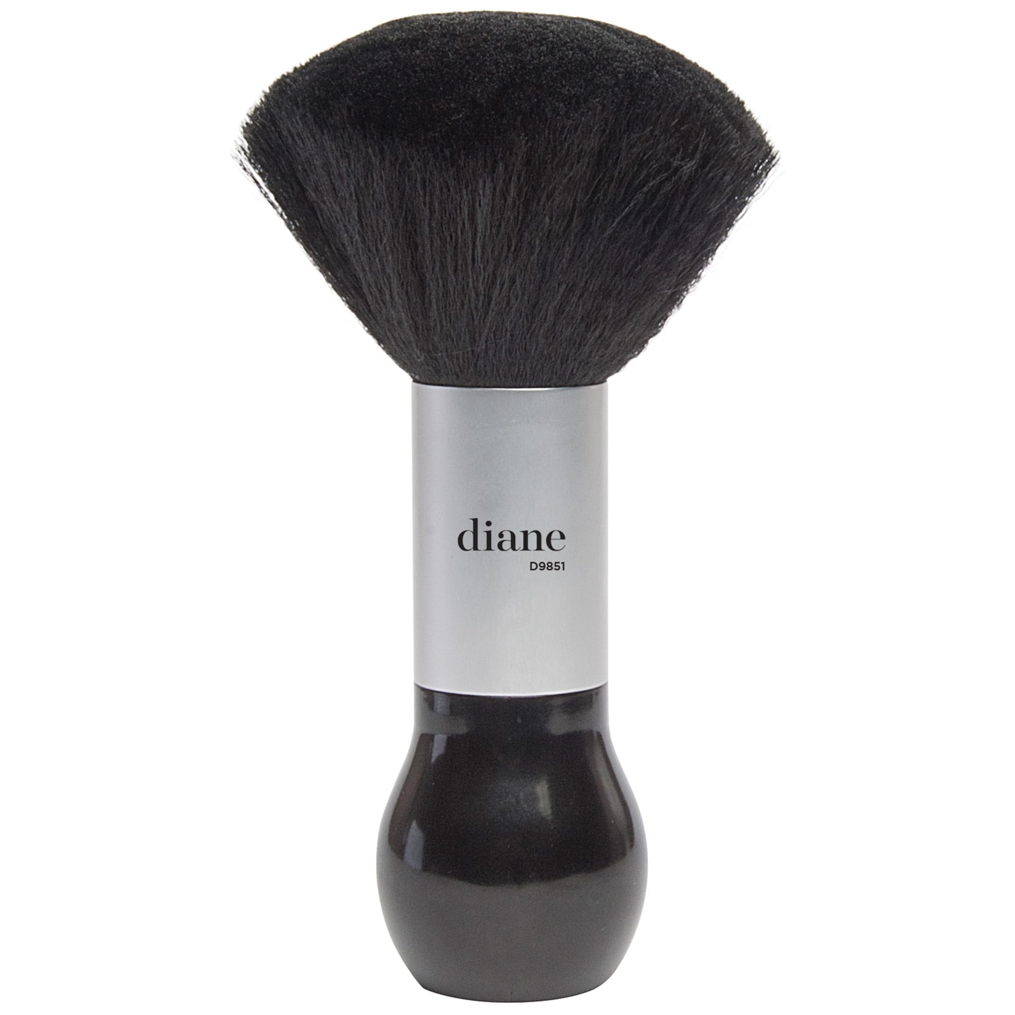 Diane neck duster brush close-up showing soft nylon bristles for gentle post-cut cleanup.