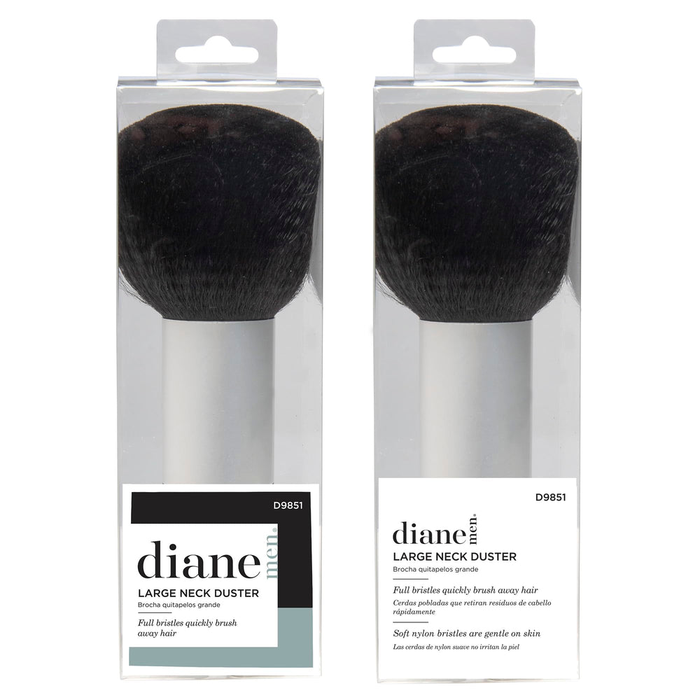 Diane neck duster brush large 7.5 inches designed for broad necklines and ears.