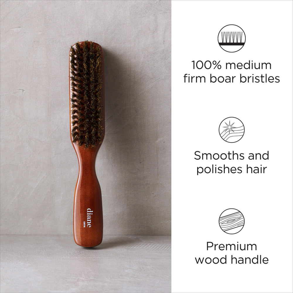 Diane Premium brush close-up bristles highlighting 5-row design for even oil distribution.