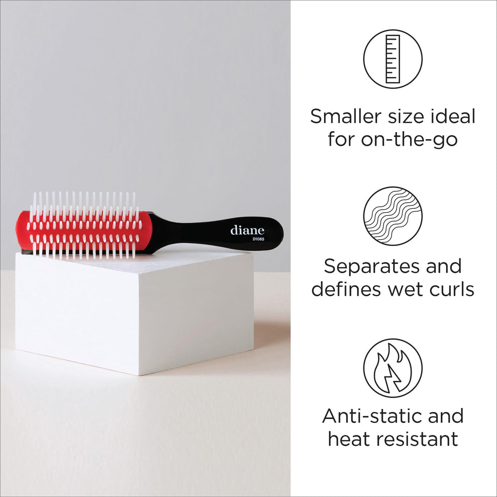 Diane Pro Mini Nylon Pin Styling Brush with heat-resistant pins for safe blow-drying.