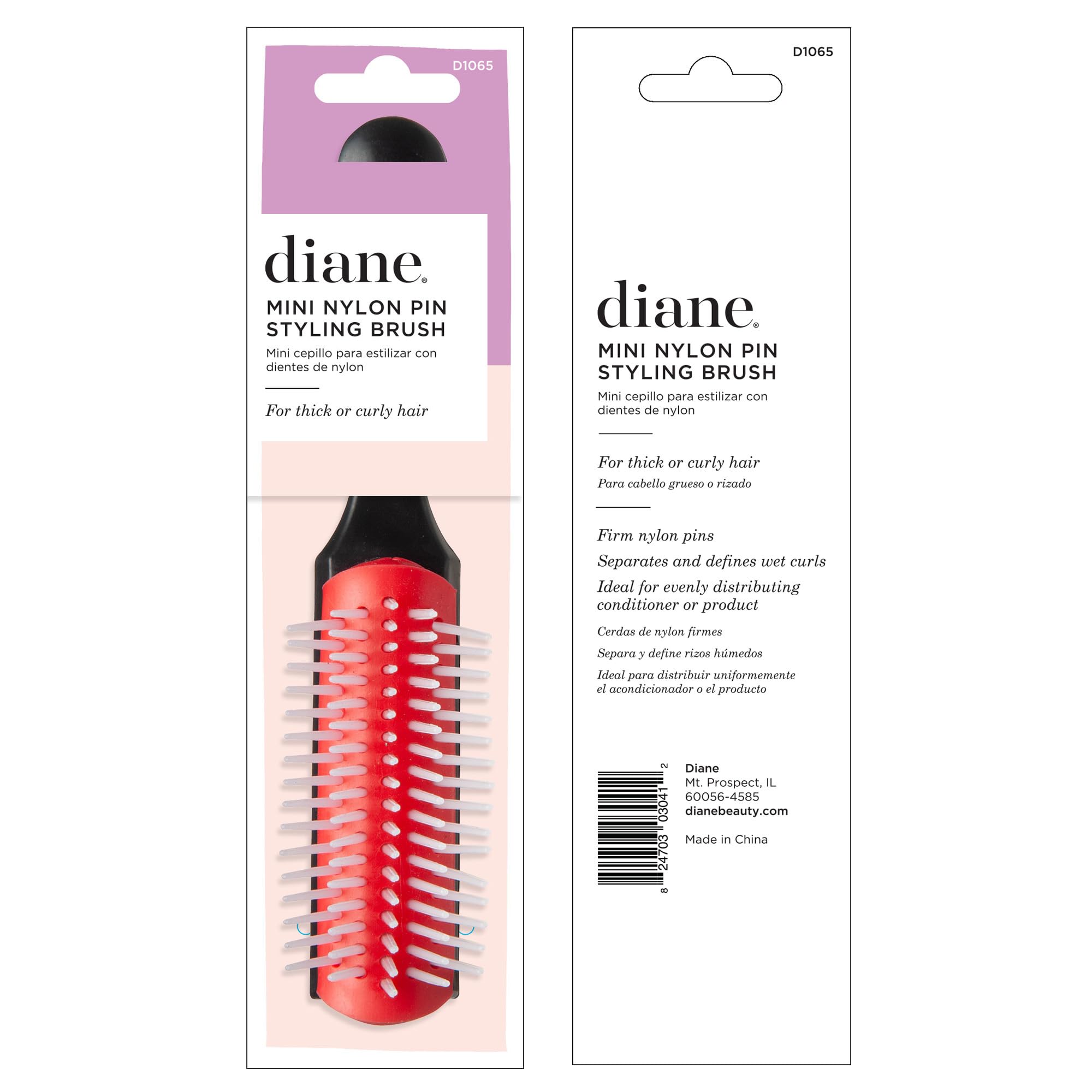 Diane Pro Mini travel-compact brush for on-the-go styling.