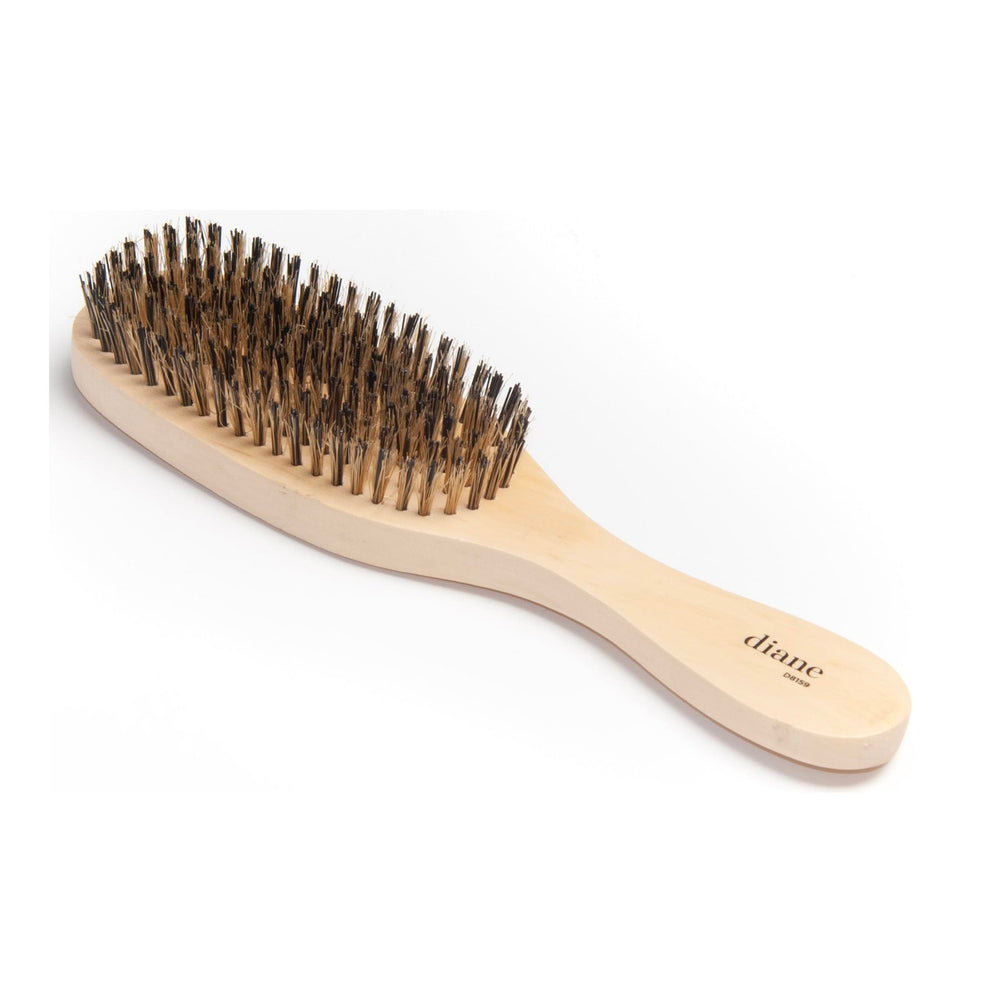 Diane Reinforced Boar Wave Brush close-up of seven-row bristles for thick hair detangling