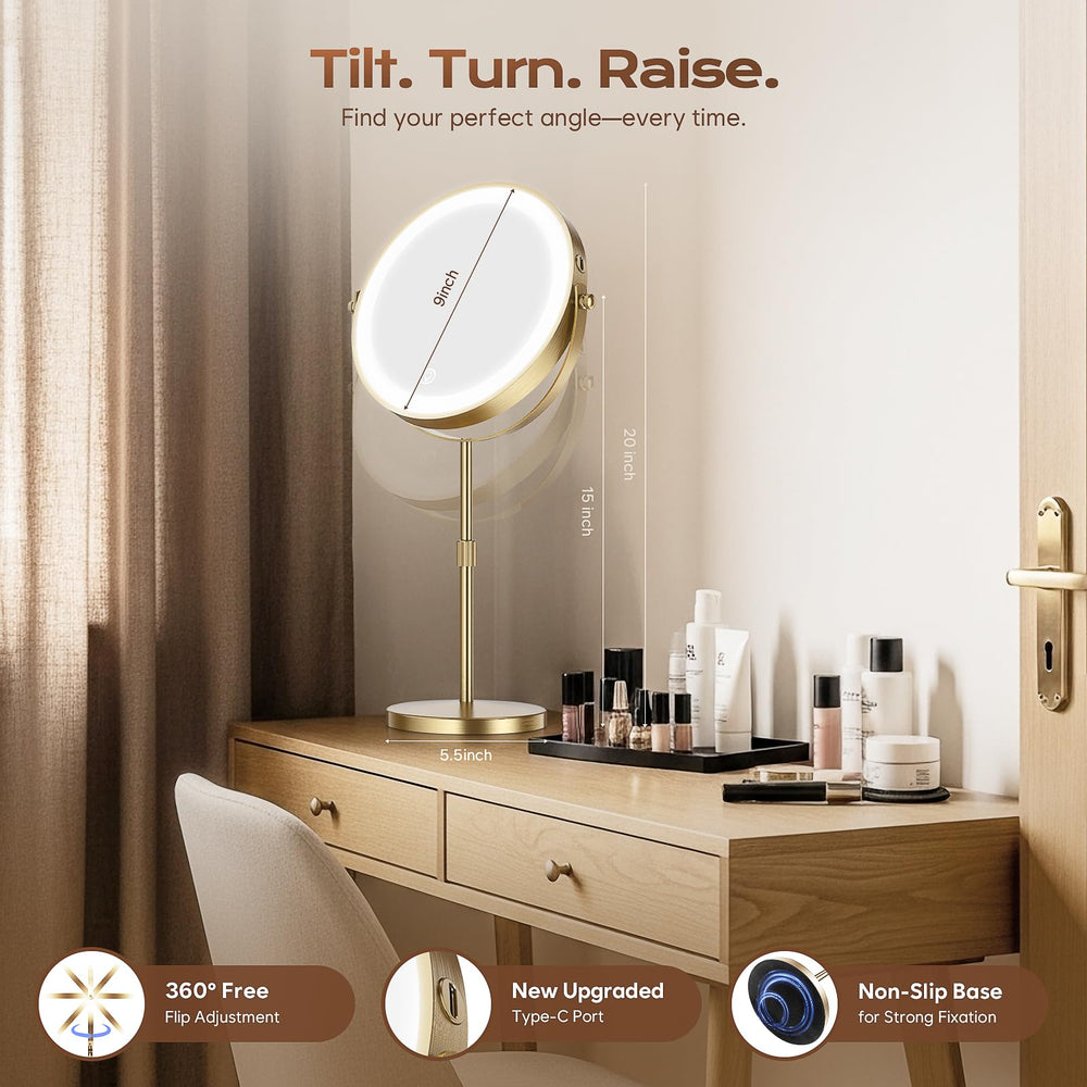 Dienmern lighted makeup mirror soft, even illumination reduces glare on skin
