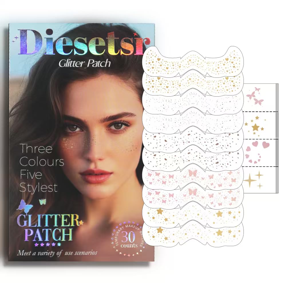 Diesetsr Glitter Patches 30-pack for versatile festival looks and easy application.