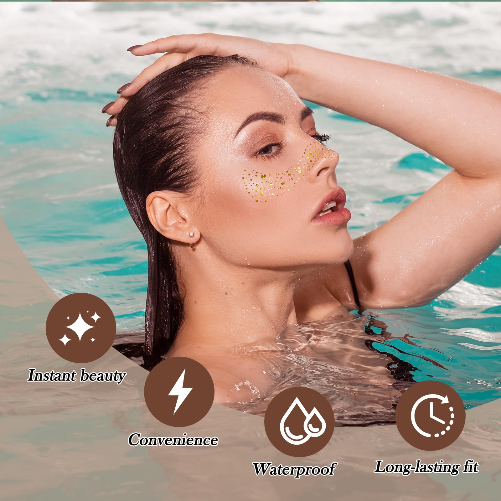 Diesetsr Glitter Patches nose-fit closeup shows natural freckles contouring.