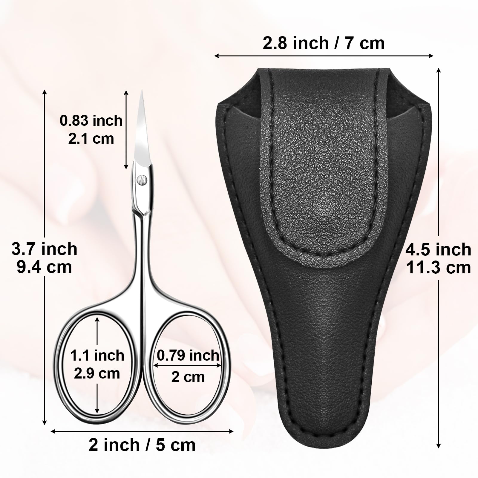 Diesisa curved cuticle scissors ergonomic round finger holes for comfortable control
