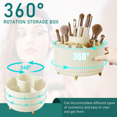 Diesisa five-slot rotate organizer keeps brushes and small items organized and within reach.
