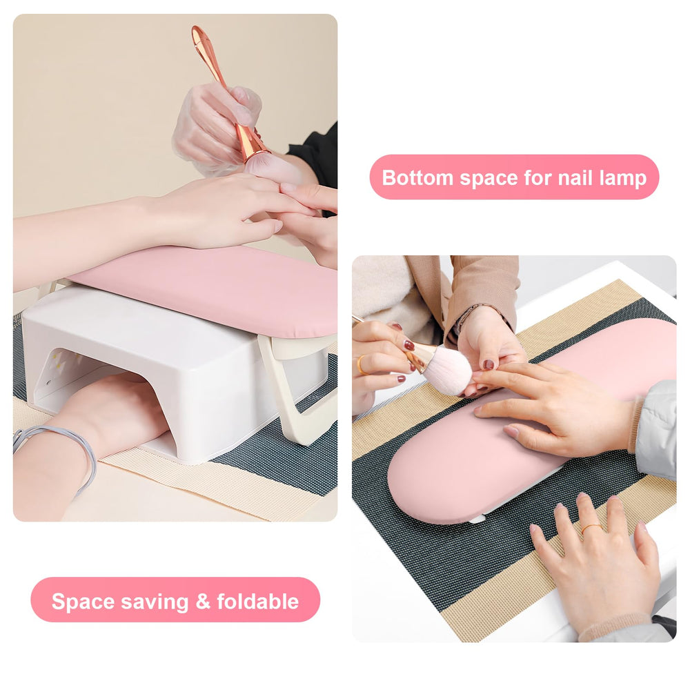 Diesisa nail arm rest anti-slip pads pink keeps hands steady during acrylic work