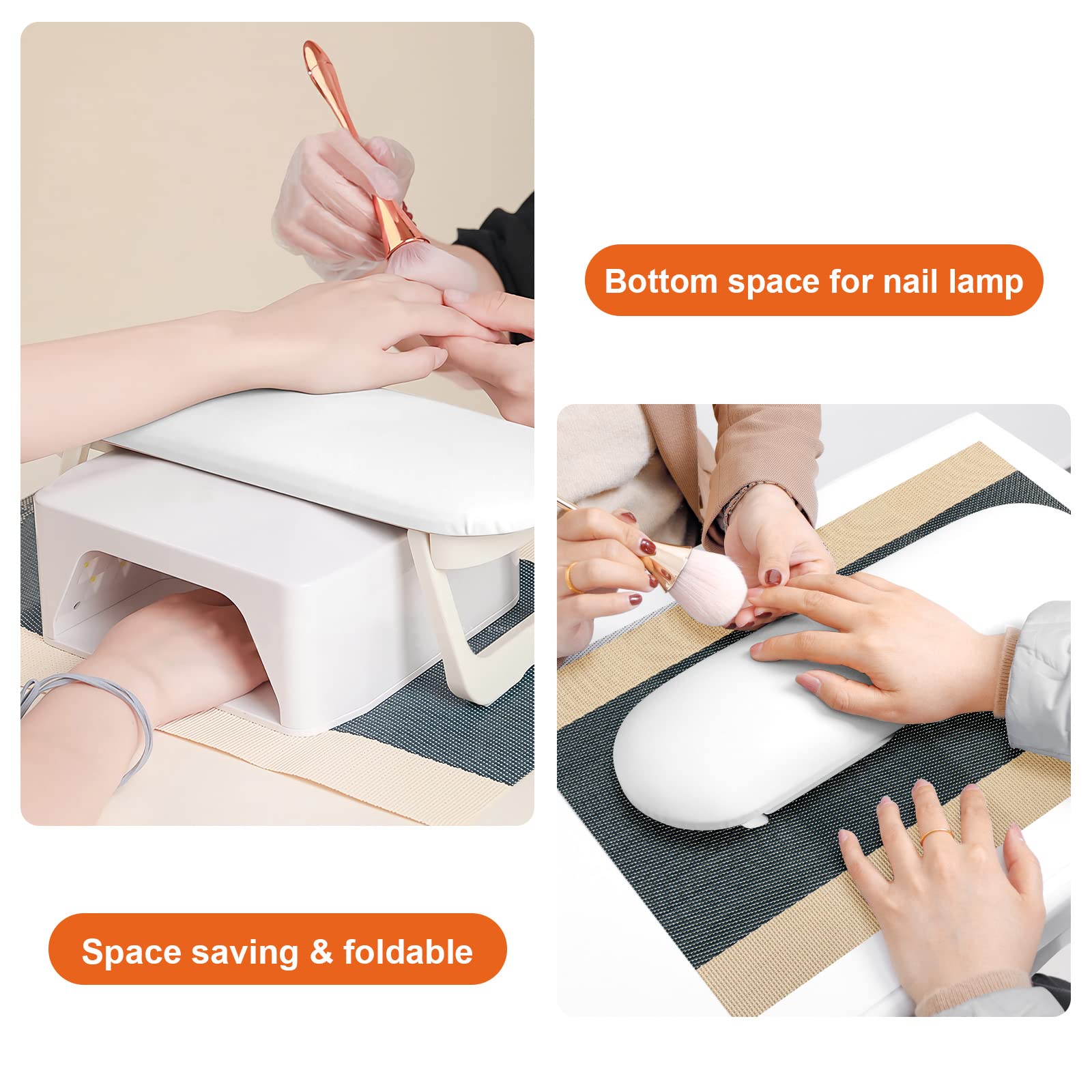 Diesisa nail arm rest with anti-slip pads keeps tools stable for precise acrylic work