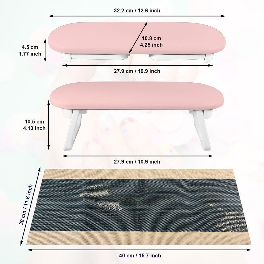 Diesisa nail arm rest compact-dimensions pink fits standard manicure tables and lamps