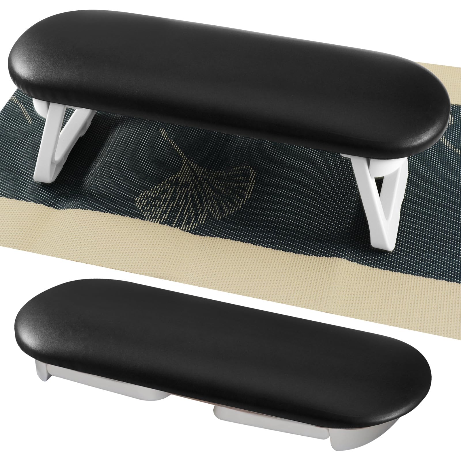 Diesisa nail arm rest folded leather pillow for compact storage in salons.