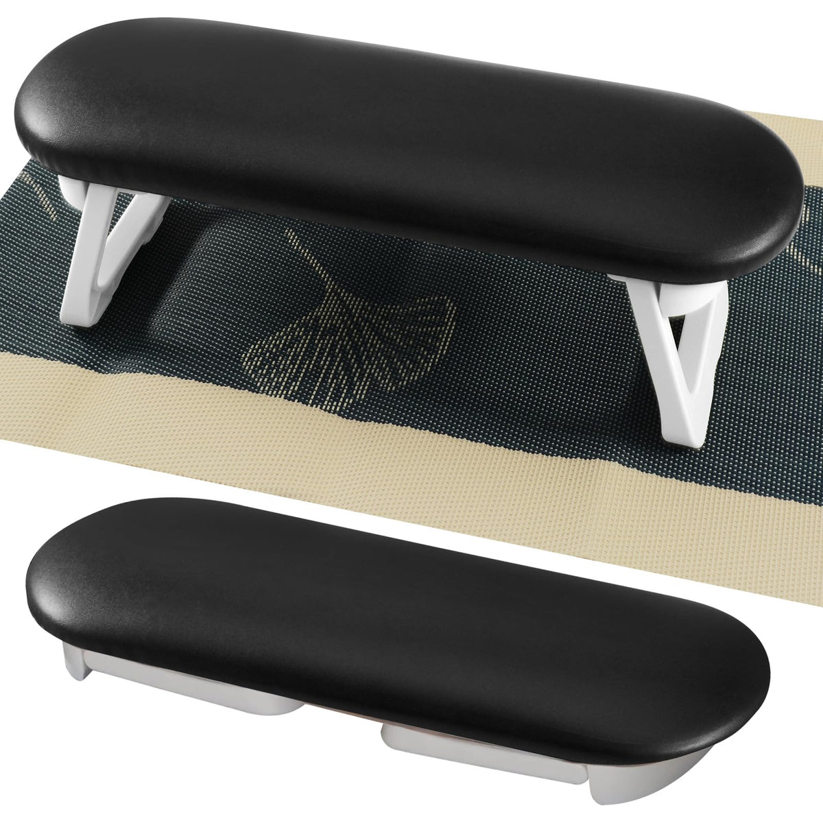 Diesisa nail arm rest folded leather pillow for compact storage in salons.