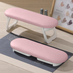 Diesisa nail arm rest foldable PU leather pink offers space-saving efficiency for manicures