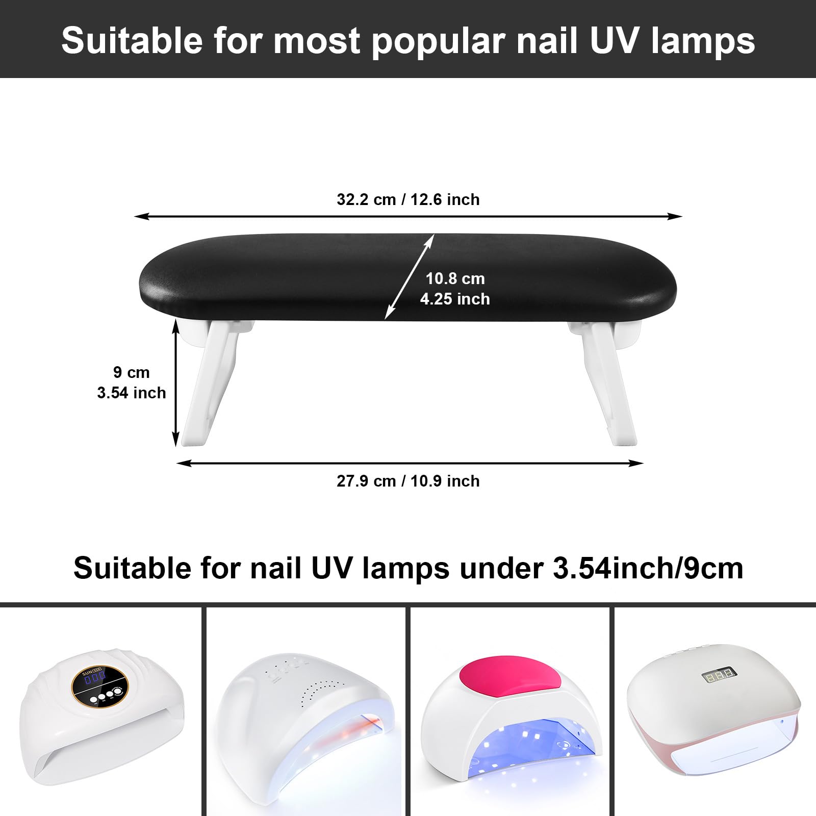 Diesisa nail arm rest includes manicure mat to protect the workspace.