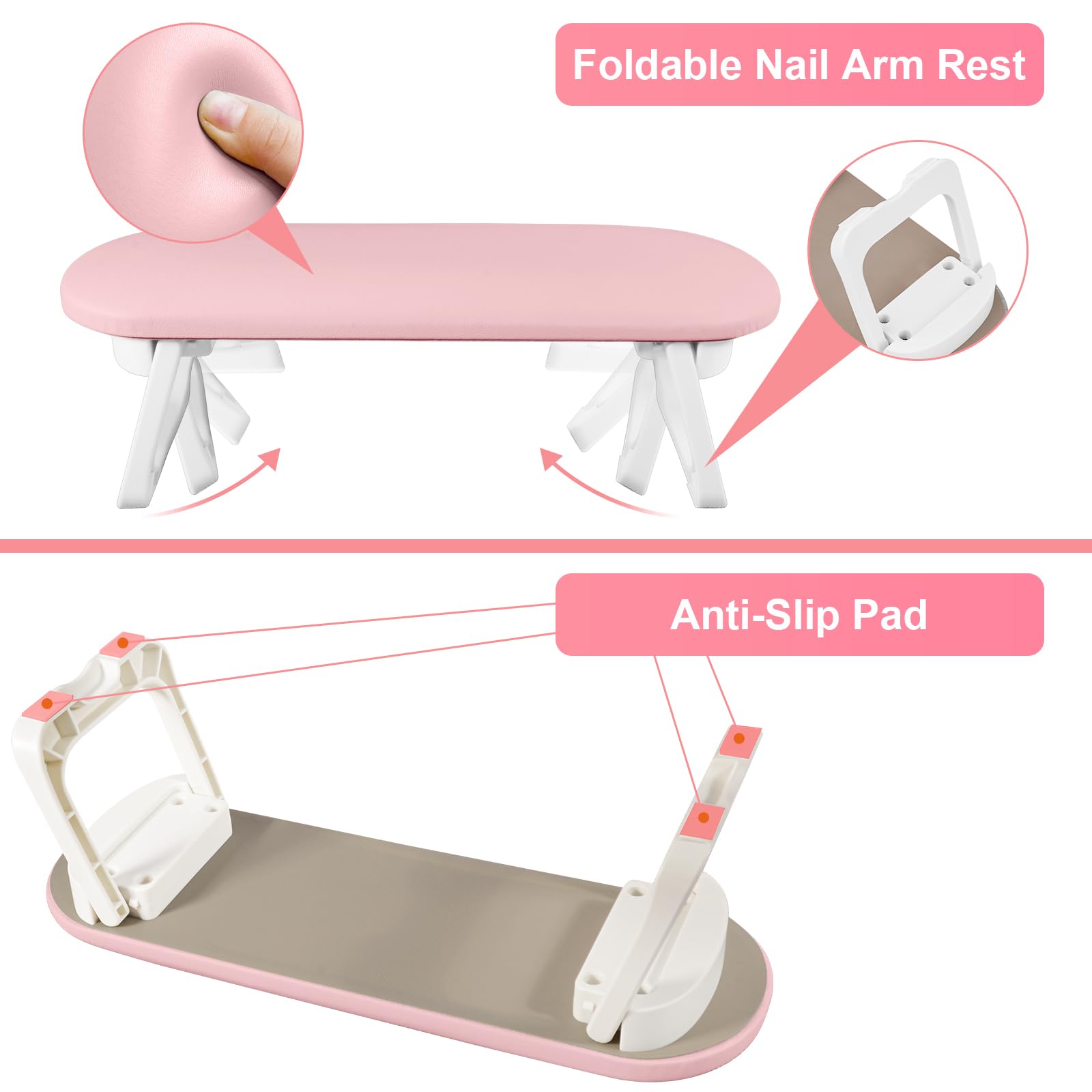 Diesisa nail arm rest soft table mat pink provides clean work surface during nail art
