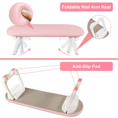Diesisa nail arm rest soft table mat pink provides clean work surface during nail art