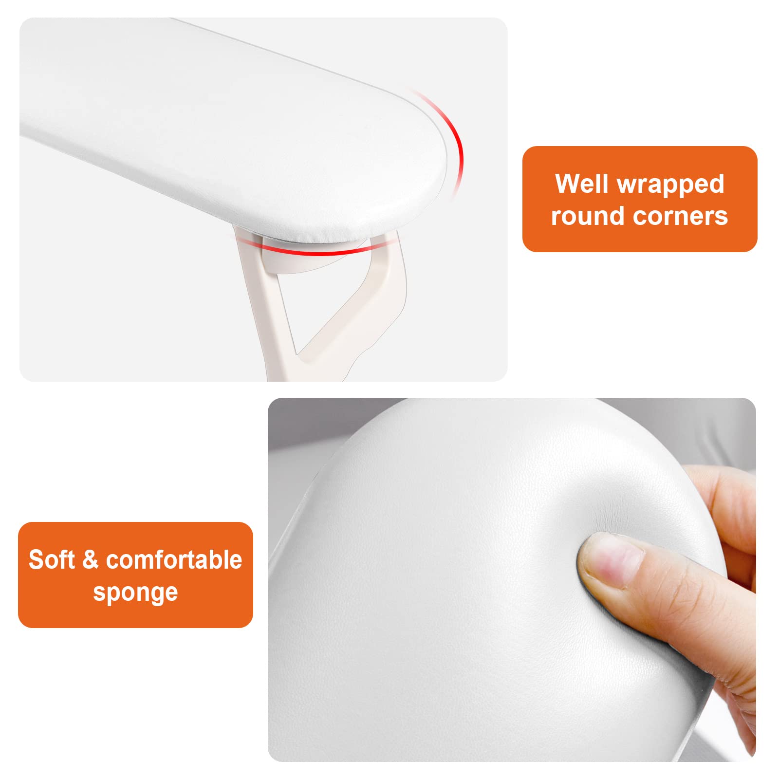Diesisa nail arm rest fits under UV lamps, saving table space