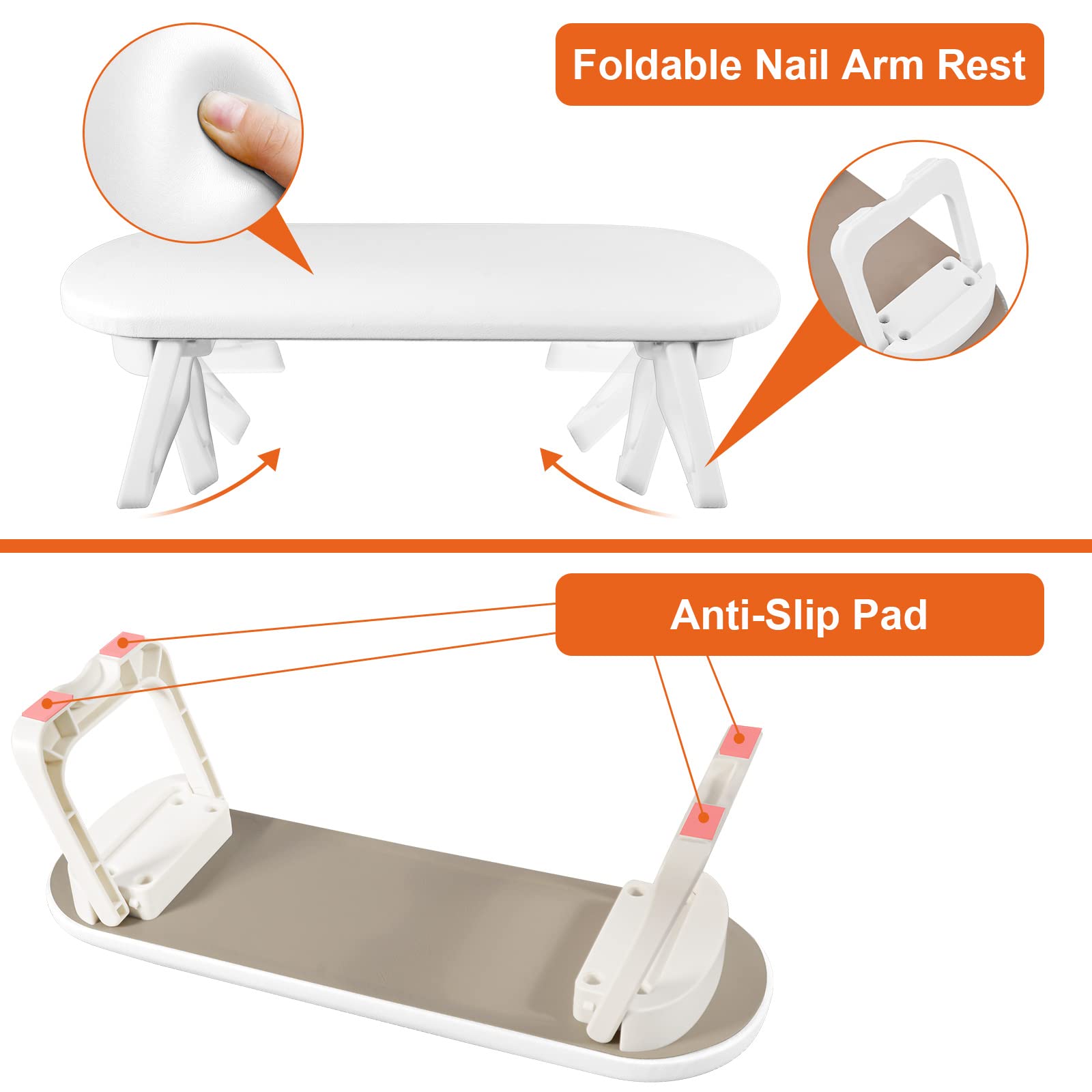 Diesisa nail arm rest unfolded to 9cm height provides adjustable comfort during nail art