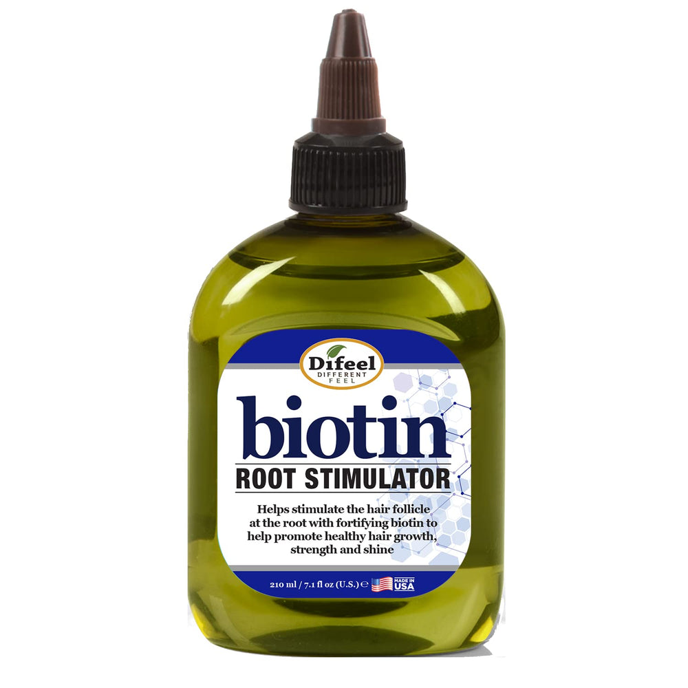 Difeel Biotin Pro-Growth application dropper showcases easy-to-use treatment.