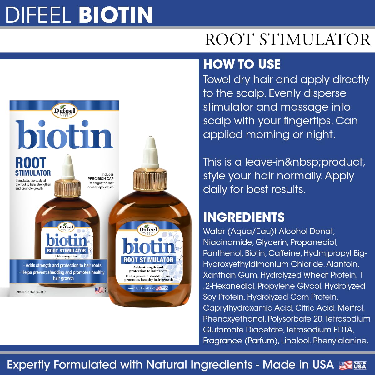 Difeel Biotin Root Stimulator scalp application being applied evenly