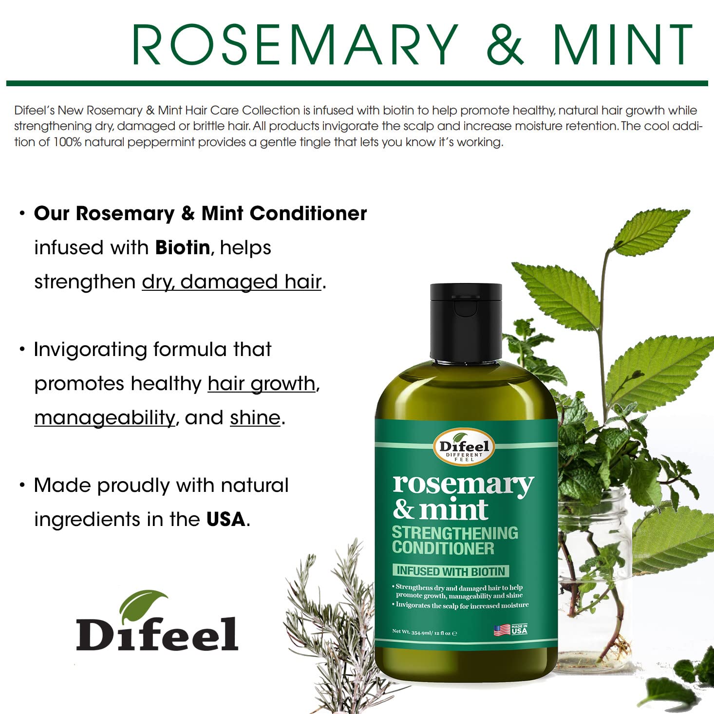 Difeel Gift Box Rosemary Mint packaging for a complete hair care set.