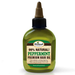 Difeel Peppermint Hair Oil bottle close-up for refreshing scalp care