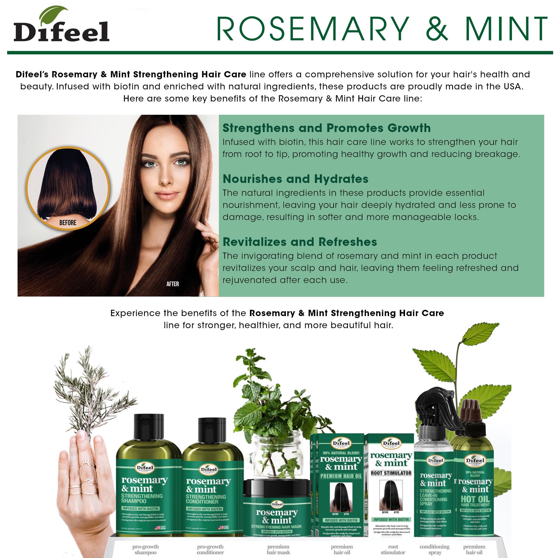 Difeel rosemary-mint fragrance provides a refreshing cooling scent during washing