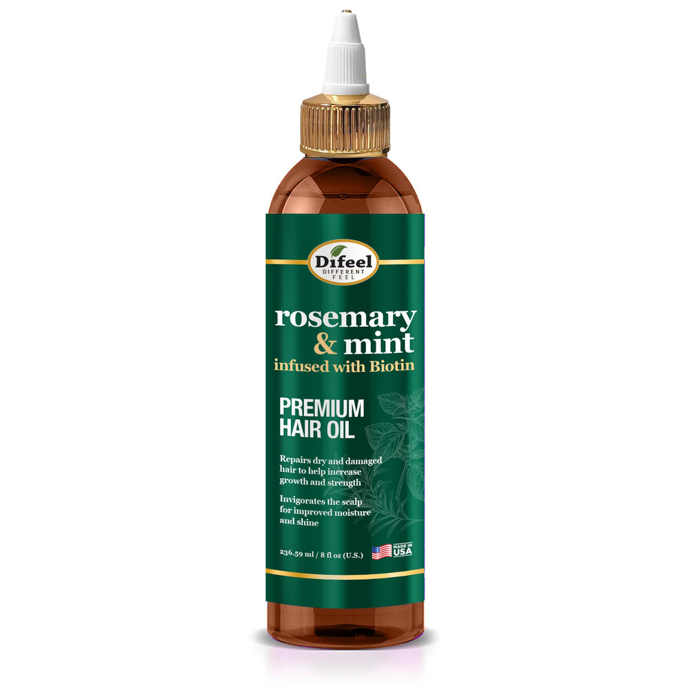 Difeel rosemary and mint premium hair oil bottle nourishes scalp and hair