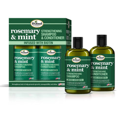 Difeel Rosemary Mint Shampoo bottle shows sulfate-free cleansing.