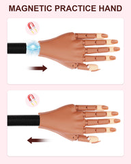 Difenni movable nail mannequin shows rotatable joints for realistic salon practice