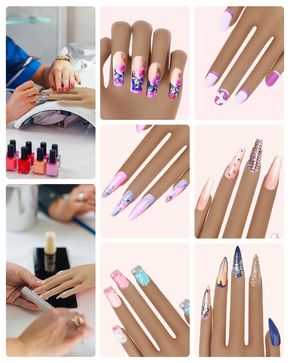 Difenni nail files and dusting brush keep workspaces clean and nails tidy.