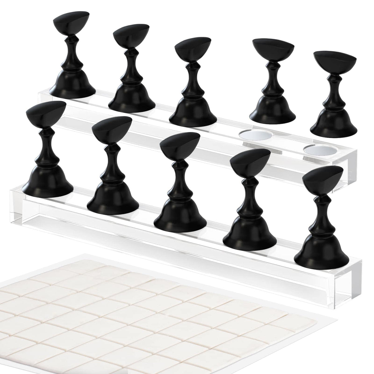 Difenni Nail Stand acrylic display for clean, organized practice.