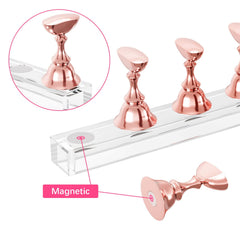 Difenni magnetic nail seats show secure, tidy placement during practice