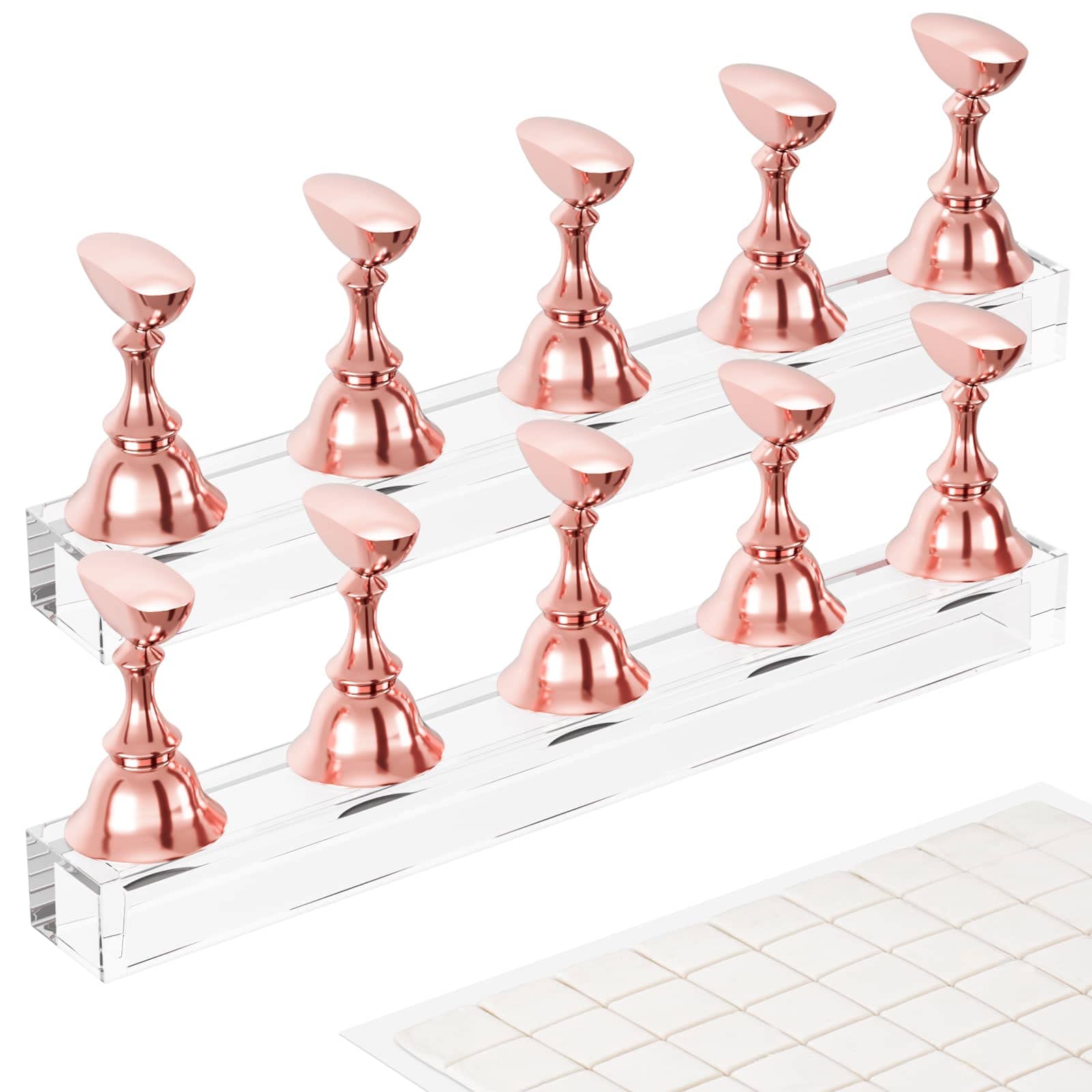 Difenni nail stand rose gold base showcases sturdy display for practice