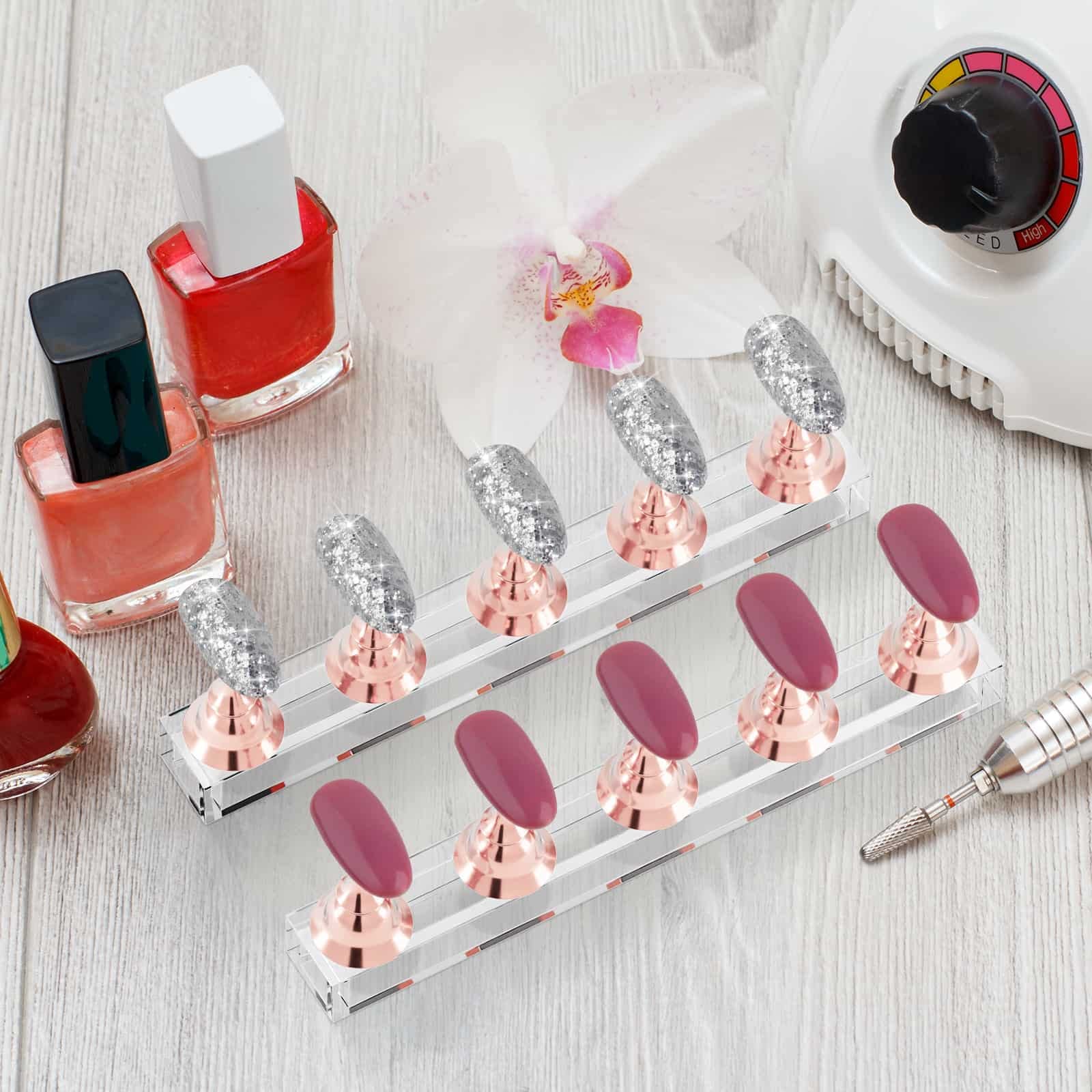 Difenni rose gold kit includes two stands and 54 putty pieces