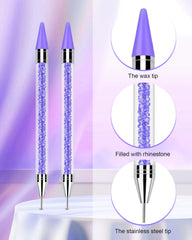 Difenni wax tips enable accurate rhinestone placement on nails