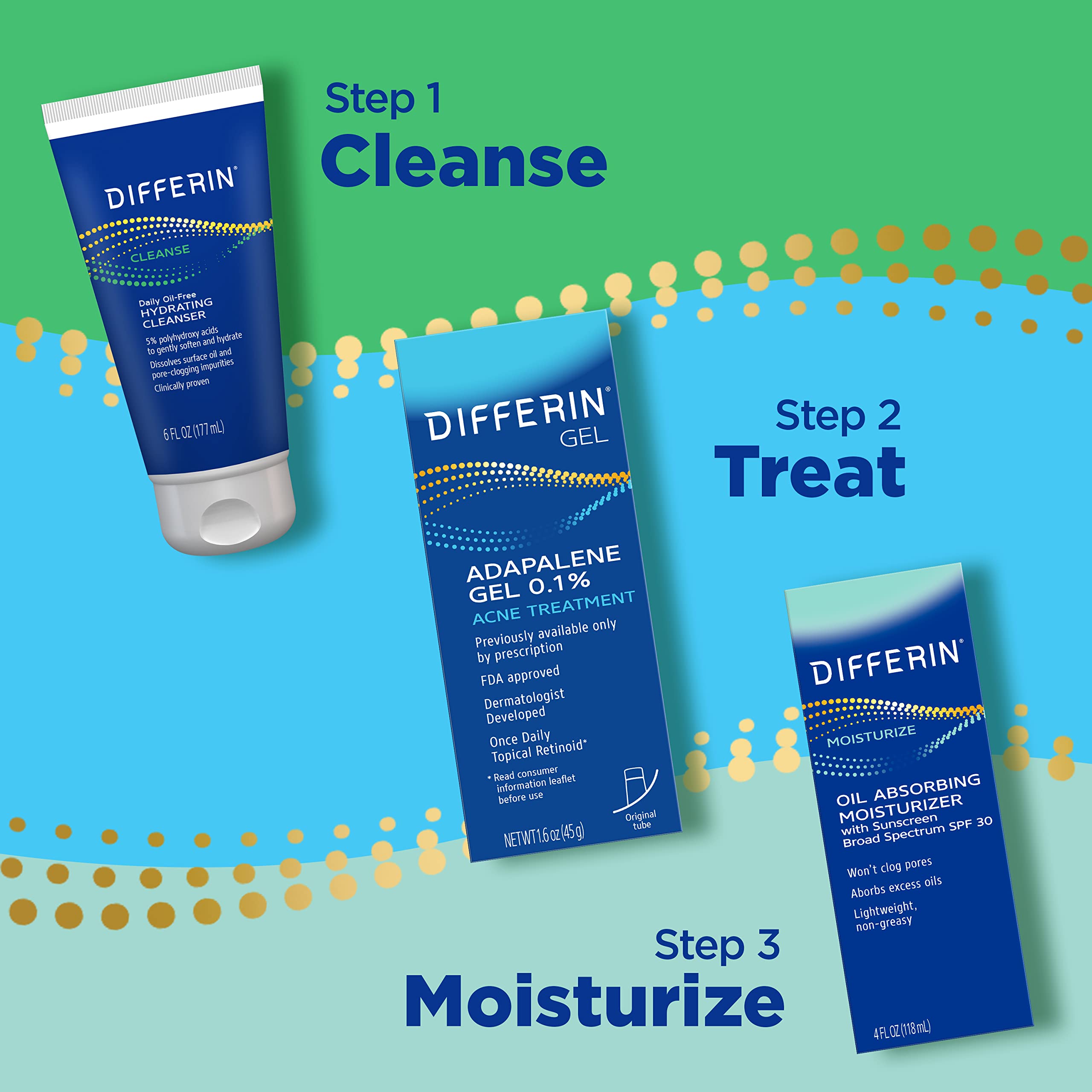 Applying Differin moisturizer 15 minutes before sun exposure for protection.