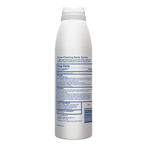 Differin Acne-Clearing Body Spray bottle in travel bag for on-the-go use.