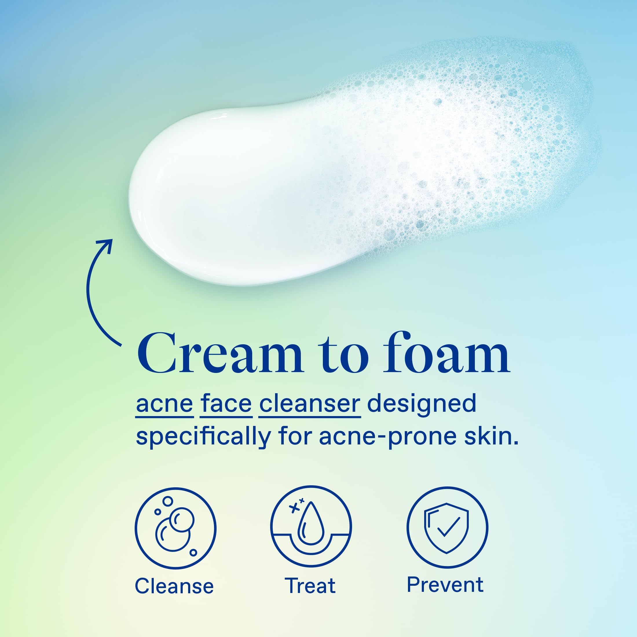 Differin acne face and body wash bottle with hints of foam.